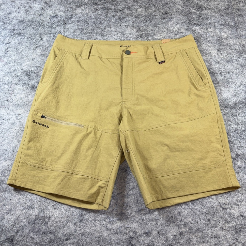 New Simms Guide Shorts Men's‎ 38 Brown Cargo Utility Performance Fishing Outdoor